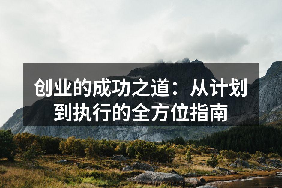创业的成功之道：从计划到执行的全方位指南