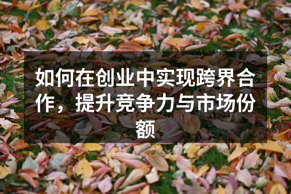 如何在创业中实现跨界合作，提升竞争力与市场份额